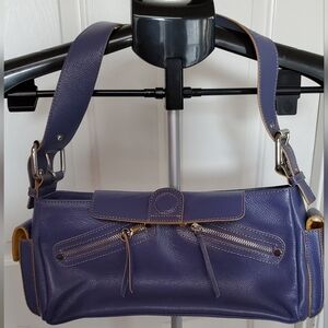 Purple Leather Shoulder Bag